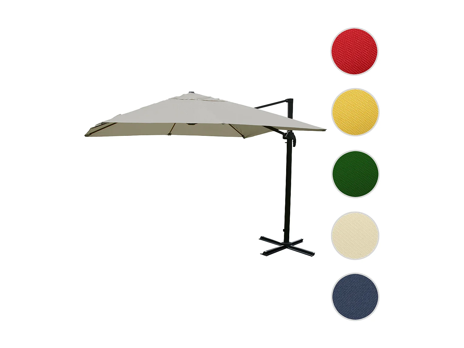 Obrotowy parasol wspornikowy MCW-A96 II,  kremowo-szary bez stojaka, obrotowy