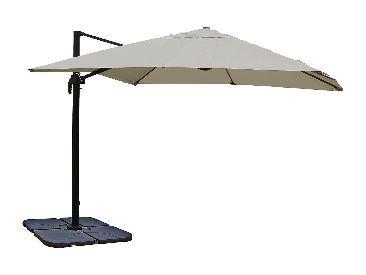 MCW-A96 II drejelig parasol,  creme-grå med stativ, drejelig