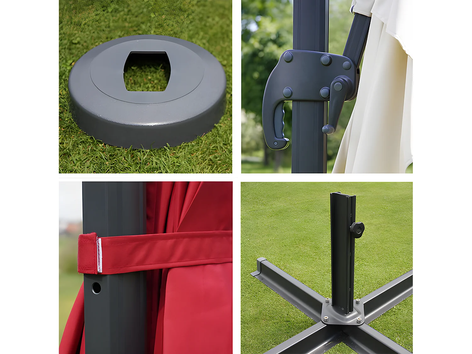 Ampelschirm MCW-A96 III drehbar, Türkis mit Ständer, drehbar