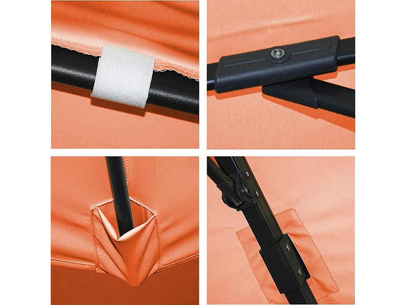 Ombrellone parasole decentrato MCW-A96 3x3m alluminio ~ arancione senza base