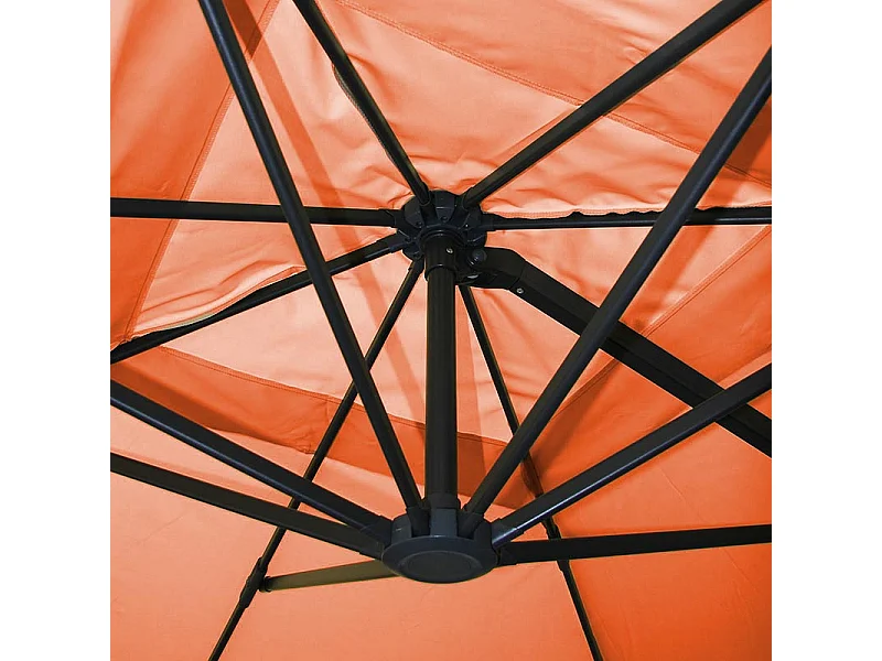 Ombrellone parasole decentrato MCW-A96 3x3m alluminio ~ arancione senza base