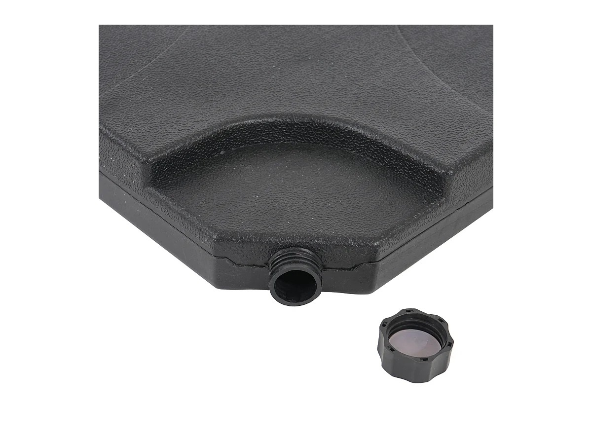 Ombrellone parasole decentrato MCW-A96 3x3m alluminio con volante bordeaux con base