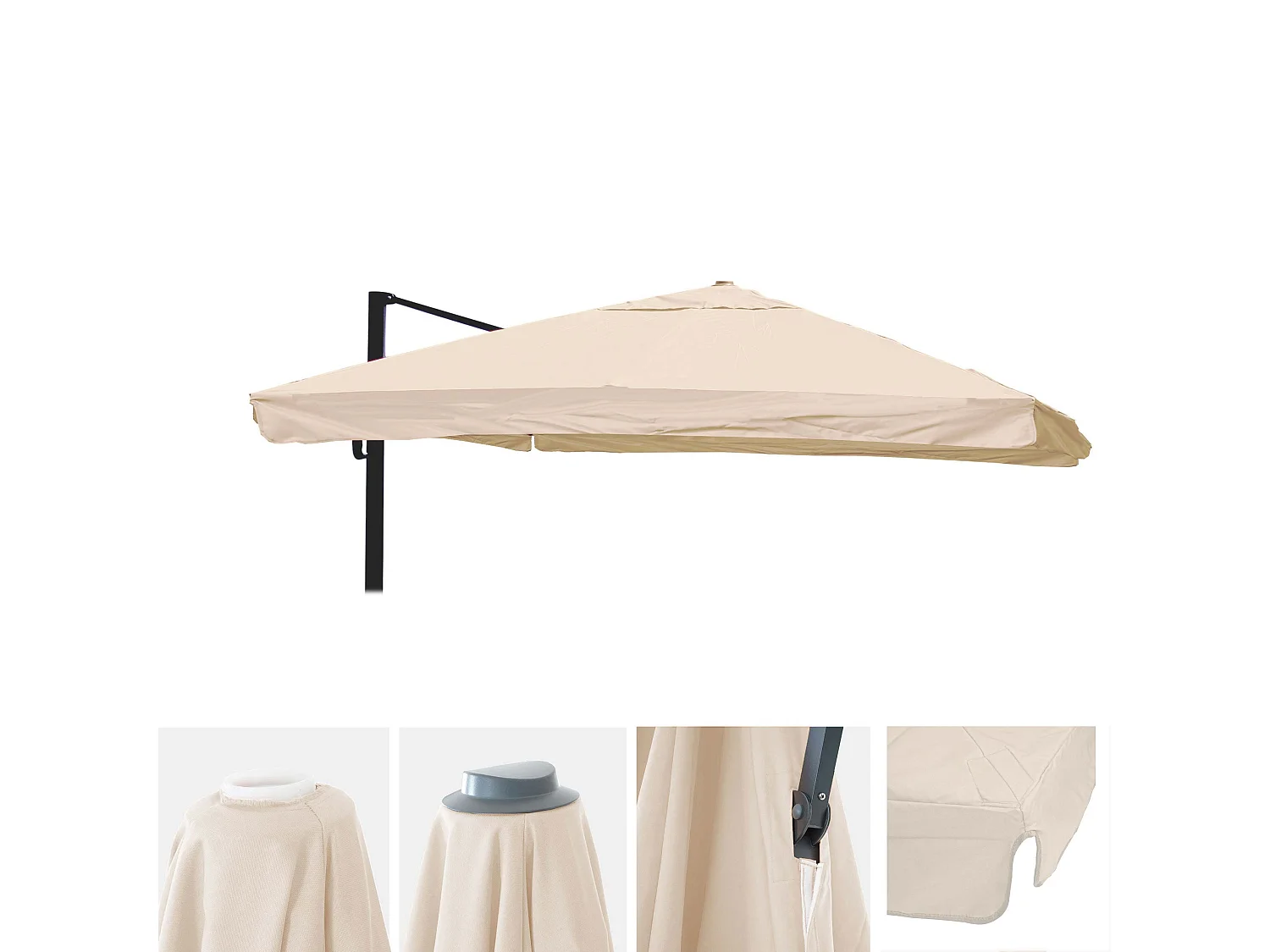 Zapasowa osłona do parasola MCW-A96,  kremowa