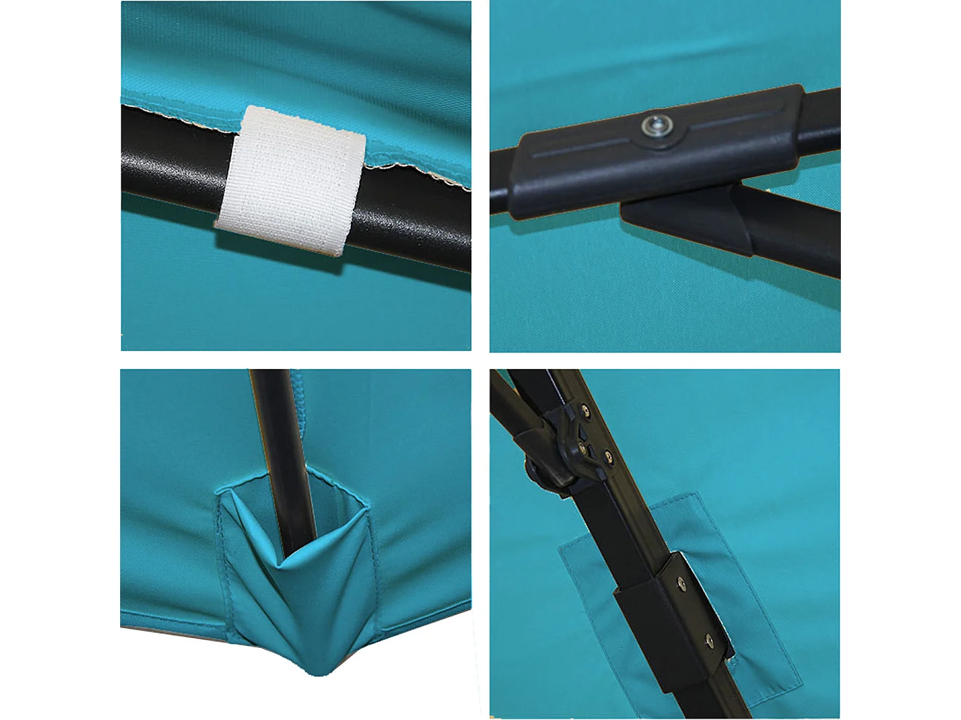 Zweefparasol MCW-A96 I,  turquoise zonder voet, draaibaar