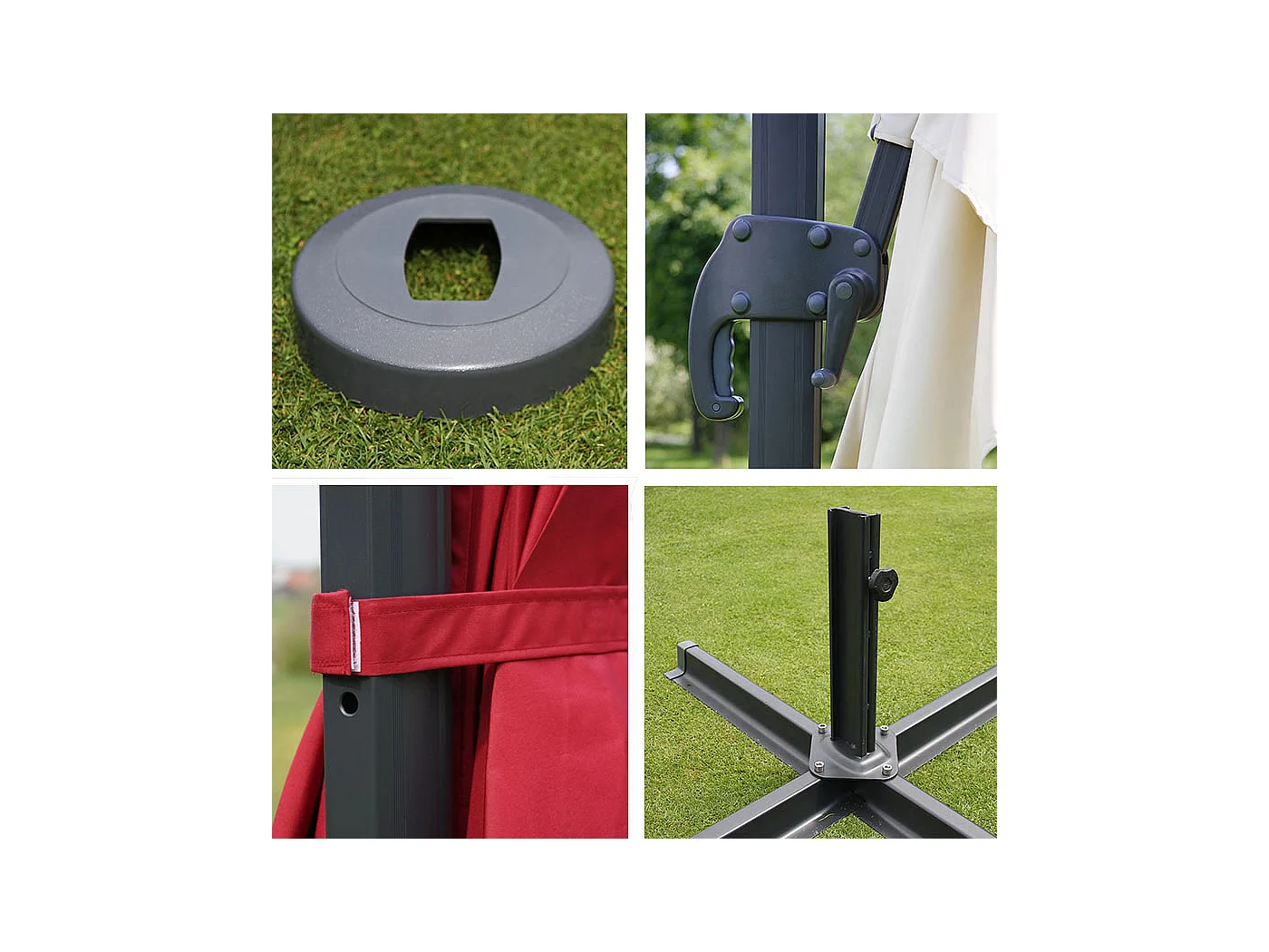 Parasol świetlny MCW-A96 III,  kremowy ze stojakiem