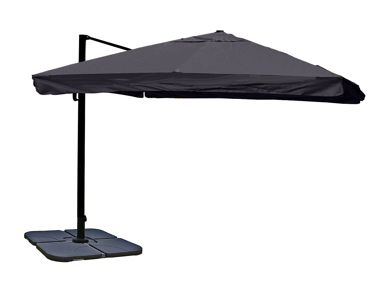 Zweefparasol MCW-A96 II draaibaar,  Flap, antraciet met standaard, draaibaar