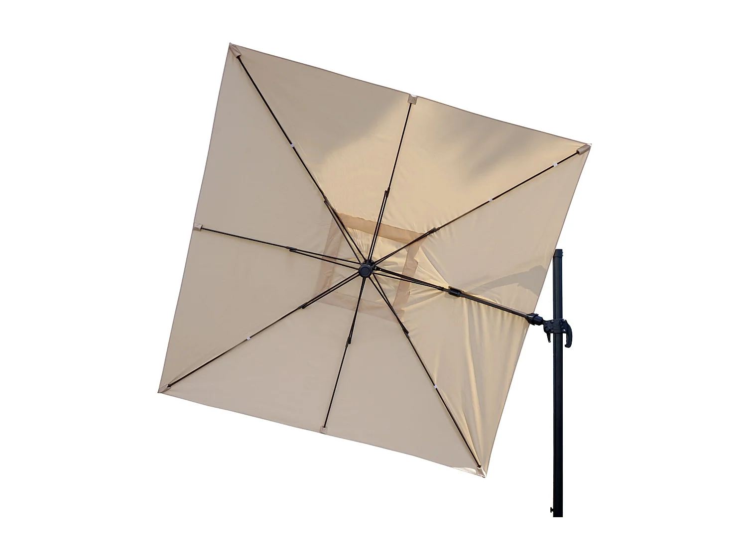 Ombrellone parasole decentrato MCW-A96 orientabile 3x3m avorio senza base