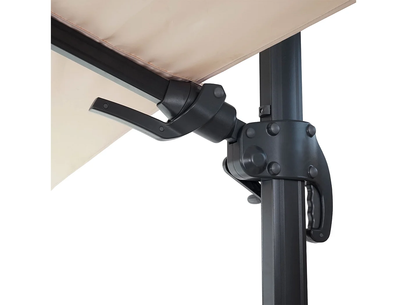 Ombrellone parasole decentrato MCW-A96 orientabile 3x3m avorio senza base