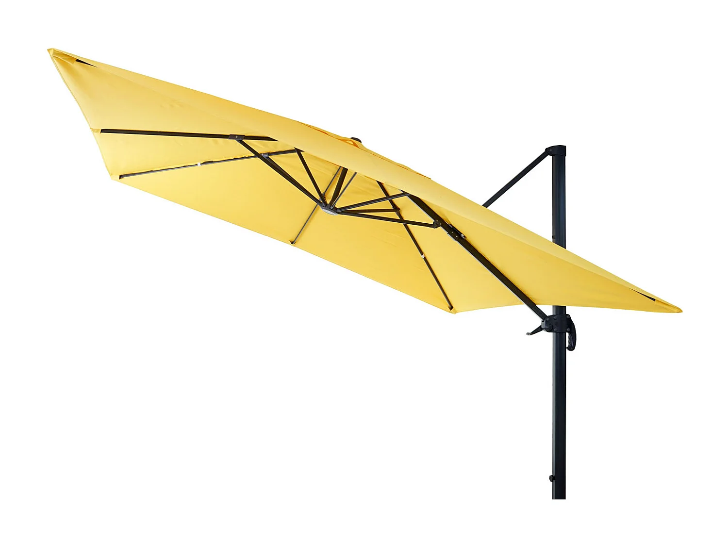 Ampelschirm MCW-A96 I drehbar, Gelb mit Ständer, drehbar