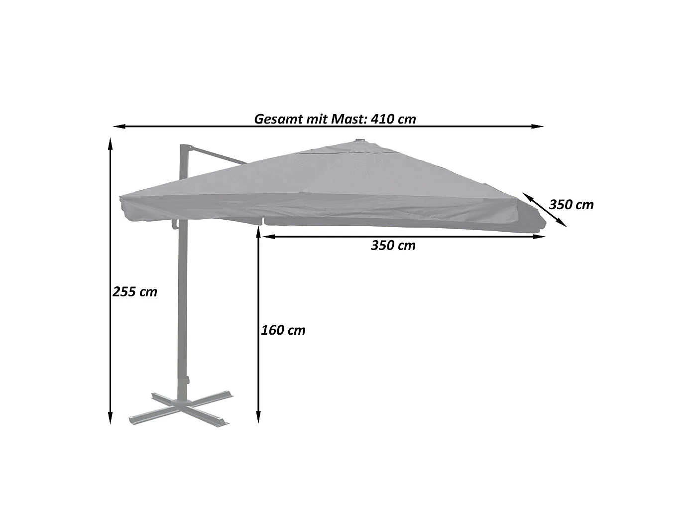 Paraply MCW-A96 II,  Flap, antracit med stativ