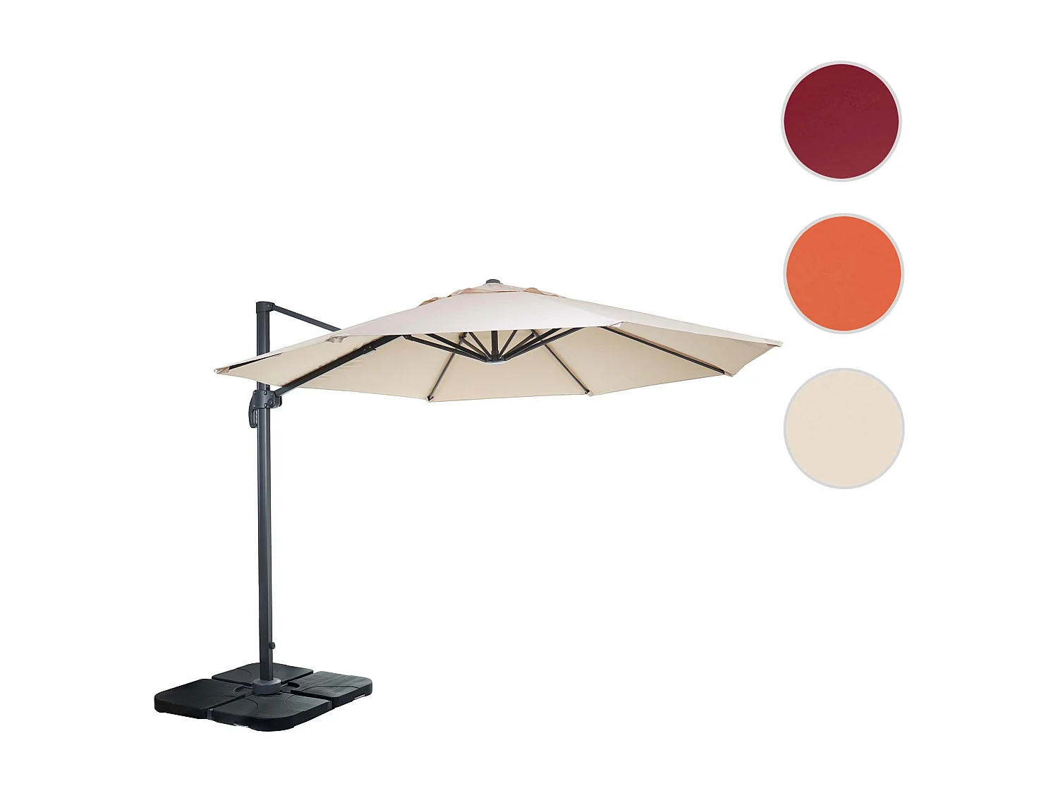 Parasol do sygnalizacji świetlnej MCW-A96 I okrągły,  kremowy ze stojakiem