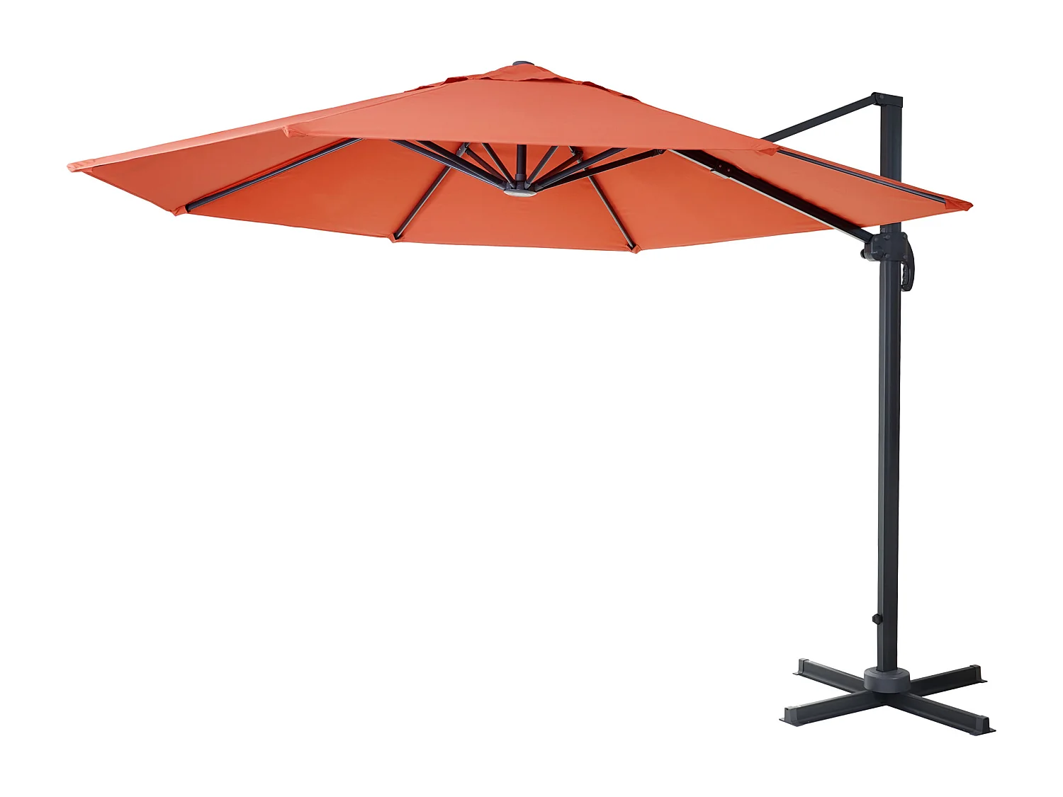 Zweefparasol MCW-A96 I rond,  terracotta zonder voet, draaibaar