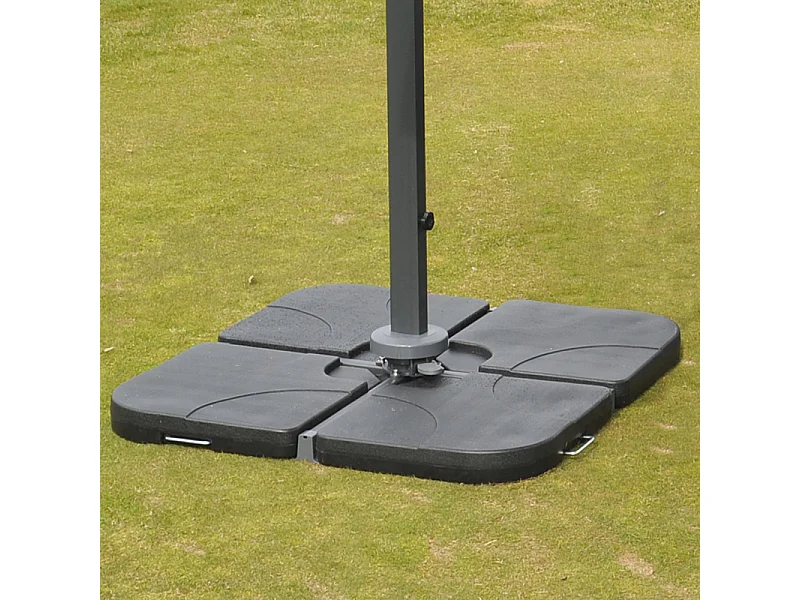 Ombrellone parasole decentrato MCW-A96 3x3m alluminio ~ azzurro girevole con base