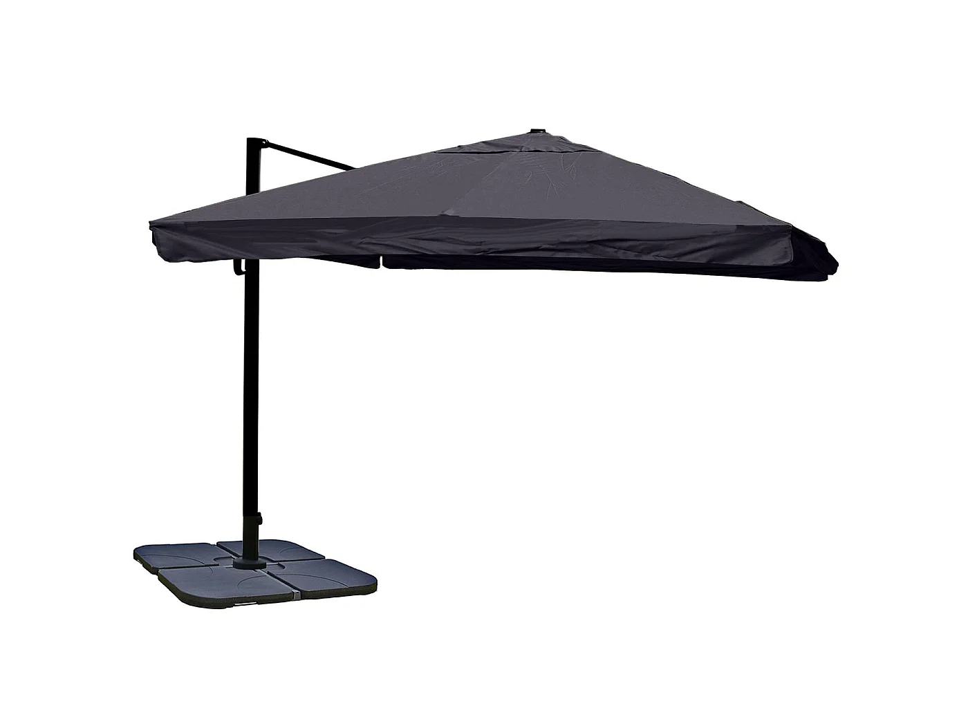 Ombrellone parasole decentrato MCW-A96 3x4m alluminio ~ con volante antracite girevole con base