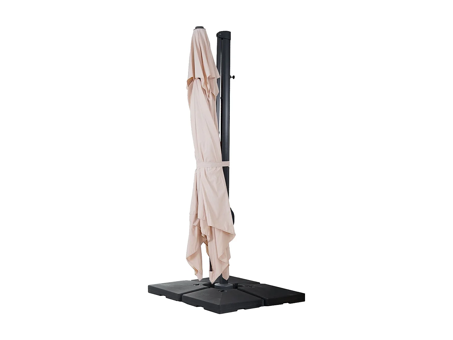 Ampelschirm MCW-A96 III drehbar, Creme mit Ständer, drehbar