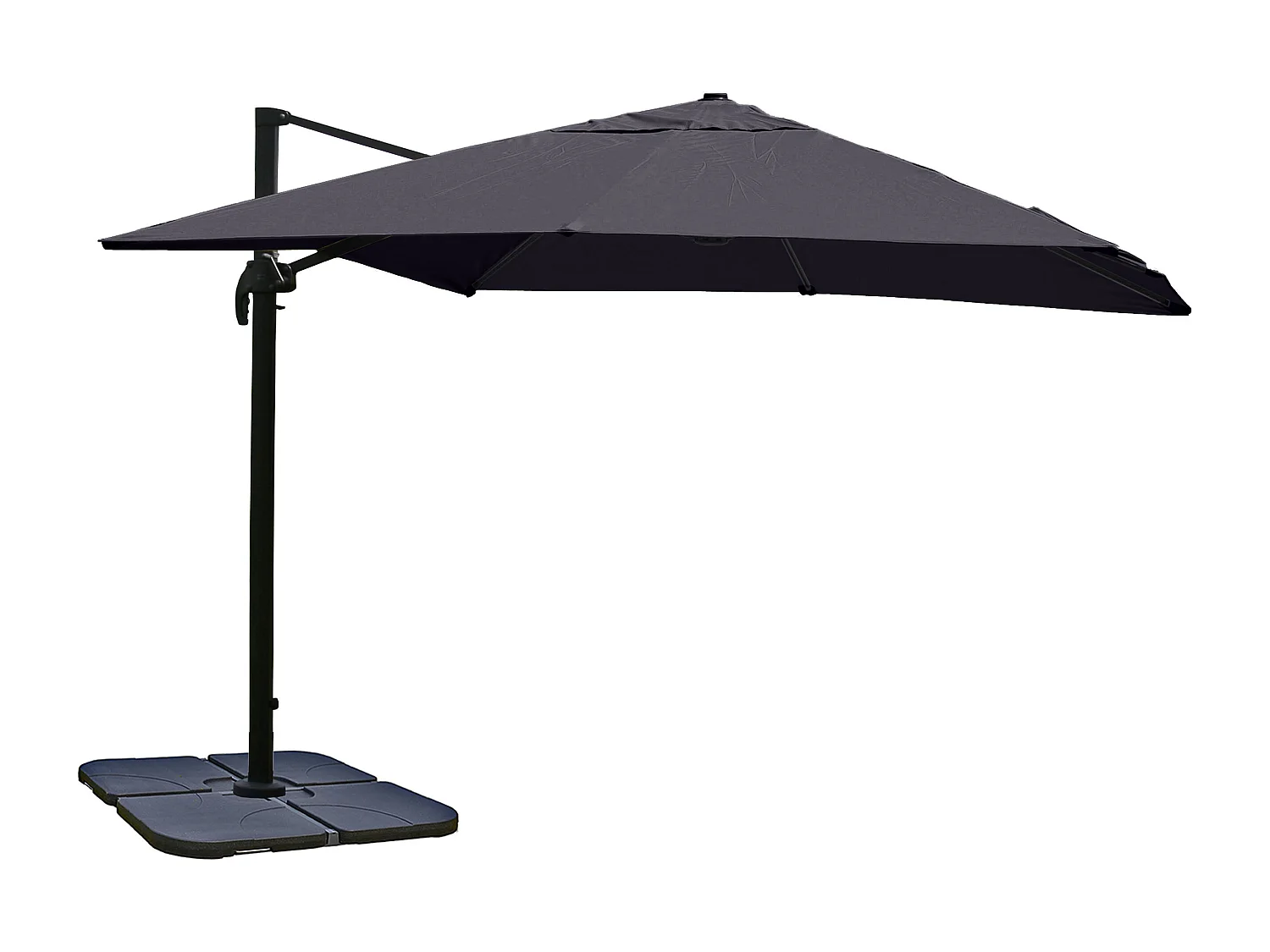 Ombrellone parasole decentrato MCW-A96 3x4m ~ antracite girevole con base