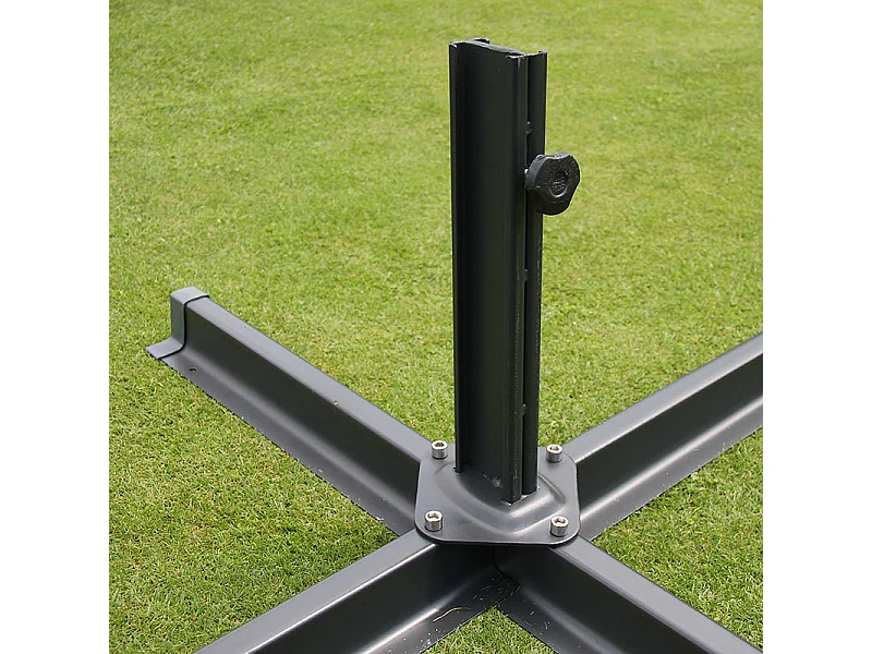 Ombrellone parasole decentrato MCW-A96 3x3m avorio con base