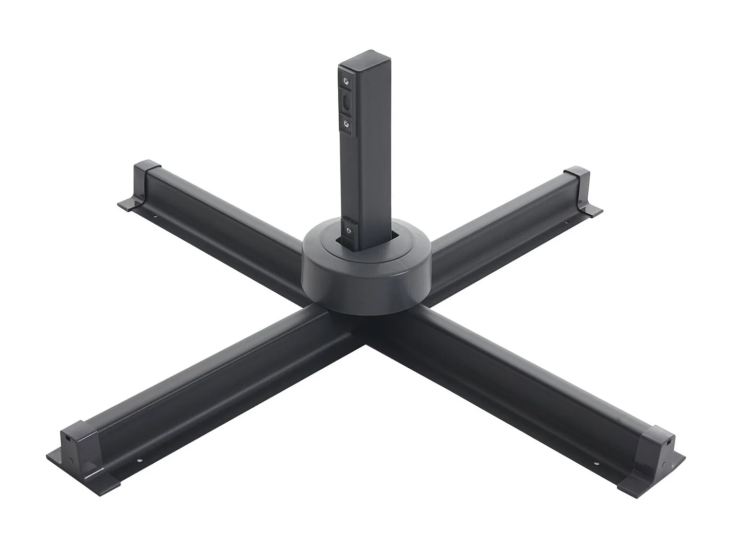 Ombrellone parasole decentrato MCW-A96 rotondo 3 m arancione girevole con base