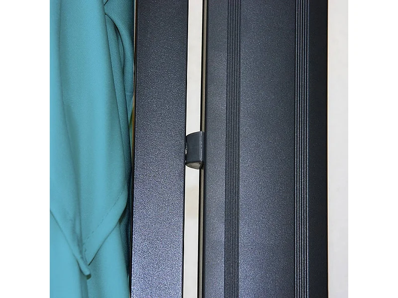 Ombrellone parasole decentrato MCW-A96 3,5x3,5m ~ azzurro girevole con base