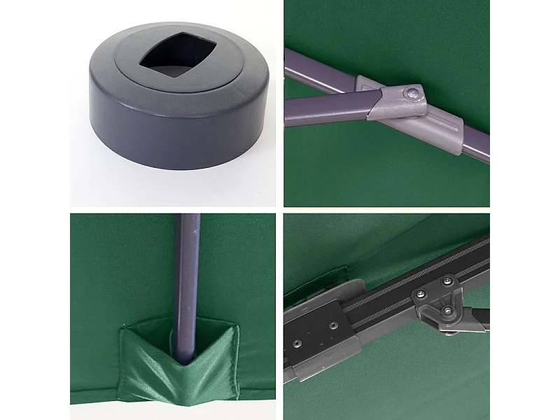 Zweefparasol MCW-A96 I draaibaar,  donkergroen zonder voet