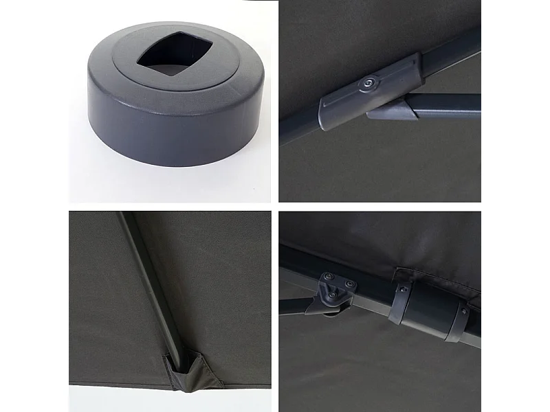 Zweefparasol MCW-A96 I draaibaar,  antraciet met standaard