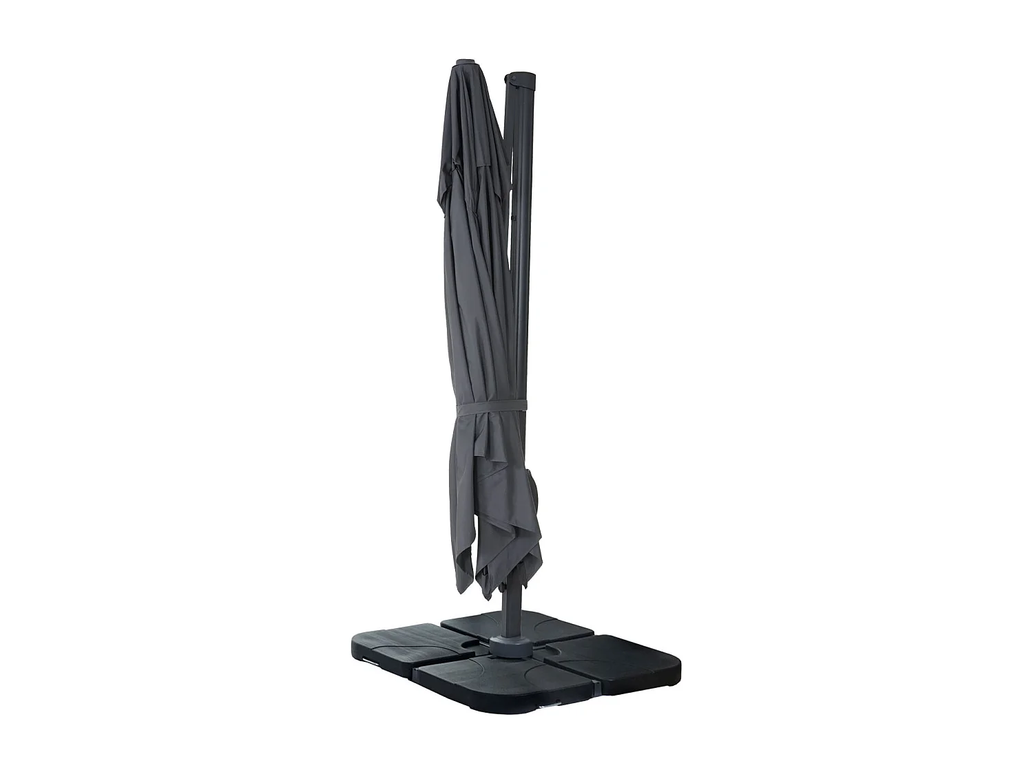 Zweefparasol MCW-A96 I draaibaar,  antraciet met standaard