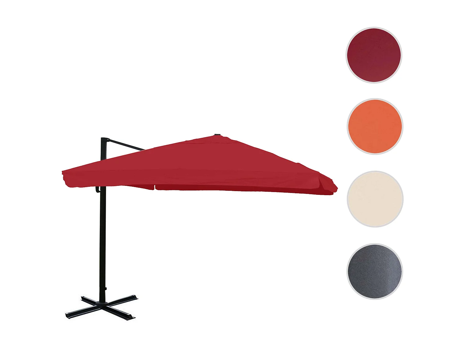 MCW-A96 II drejelig parasol,  Flap, bordeaux, uden stativ, drejelig