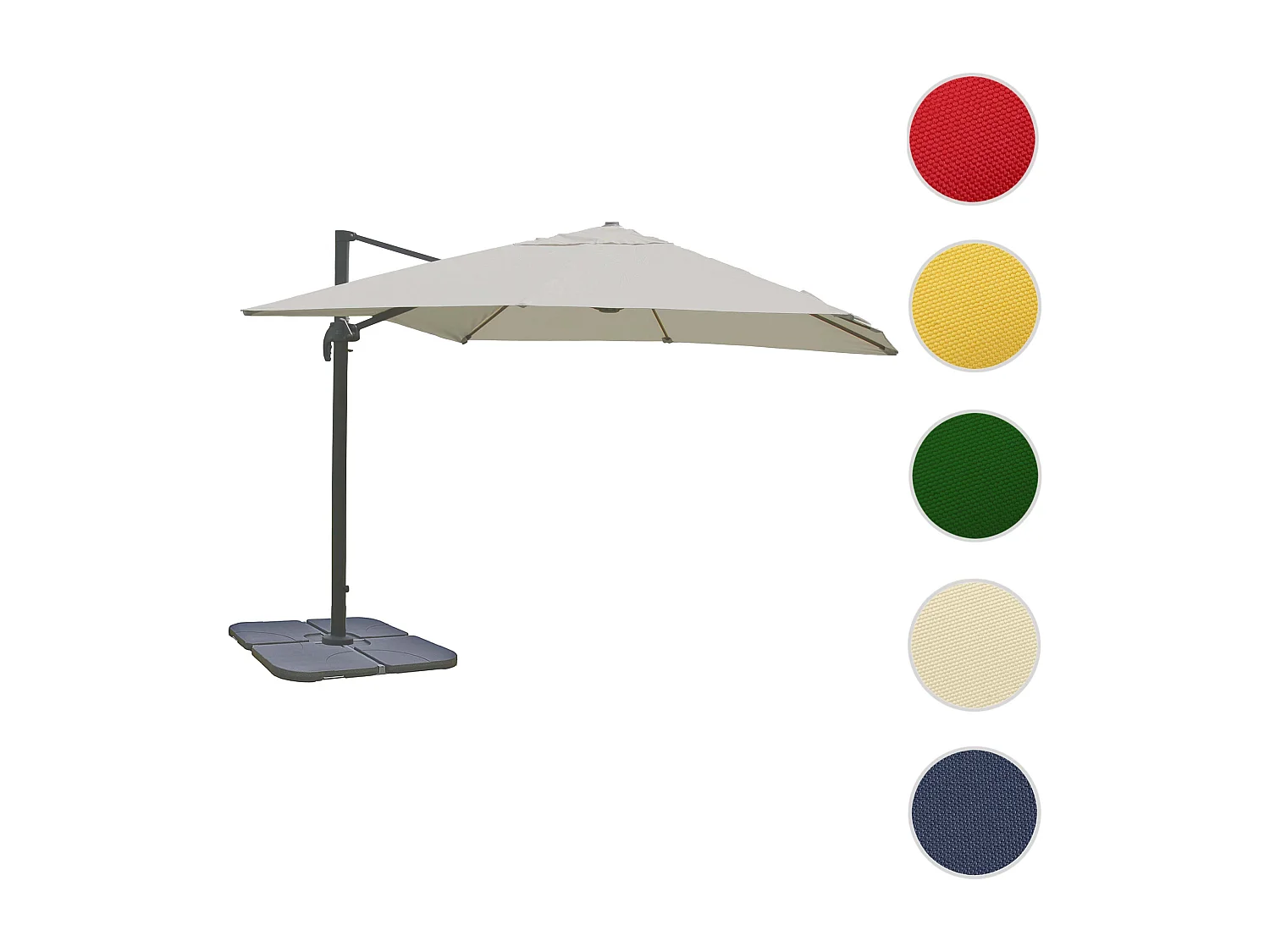 Ampelschirm MCW-A96 II, Creme-grau mit Ständer