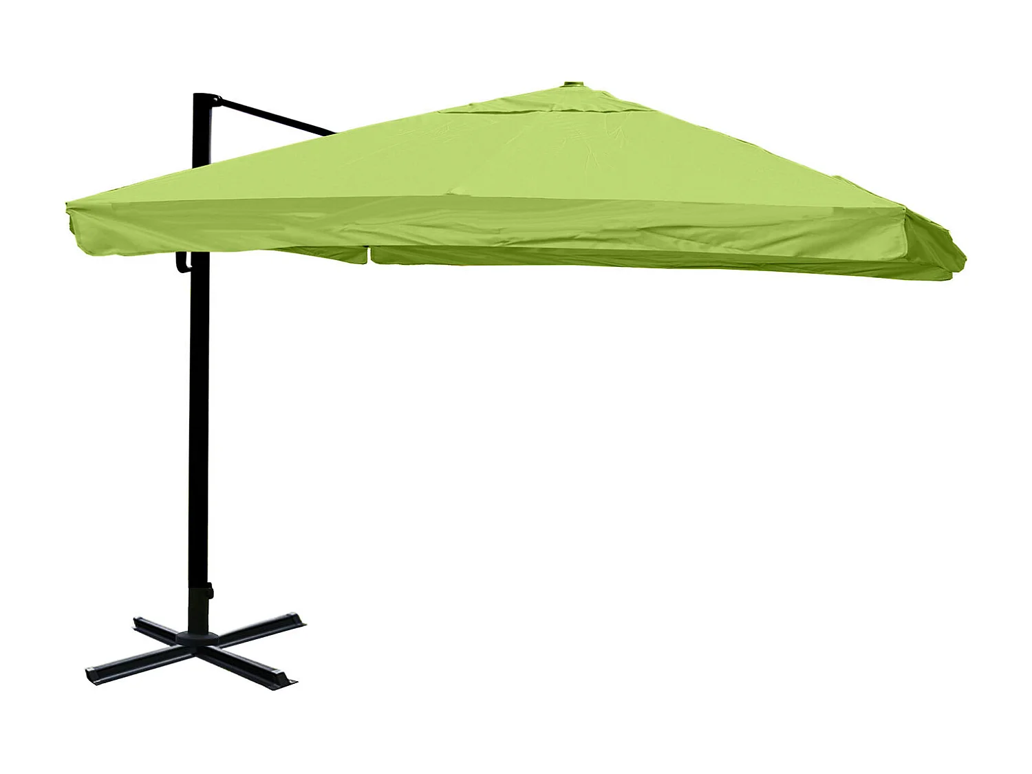 Ombrellone parasole decentrato MCW-A96 3x3m alluminio con volante verde senza base