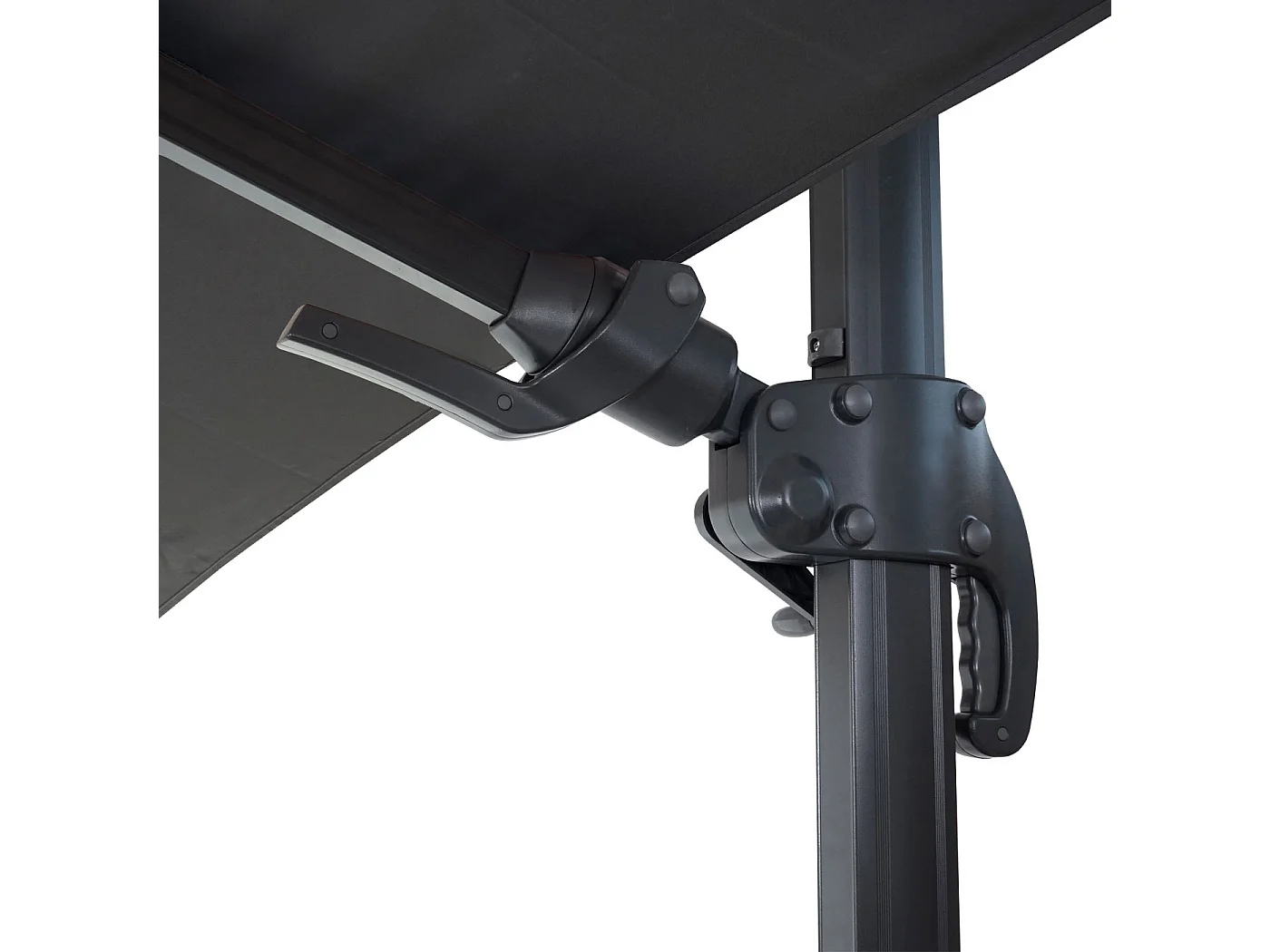 Zweefparasol MCW-A96 I draaibaar,  antraciet met standaard, draaibaar