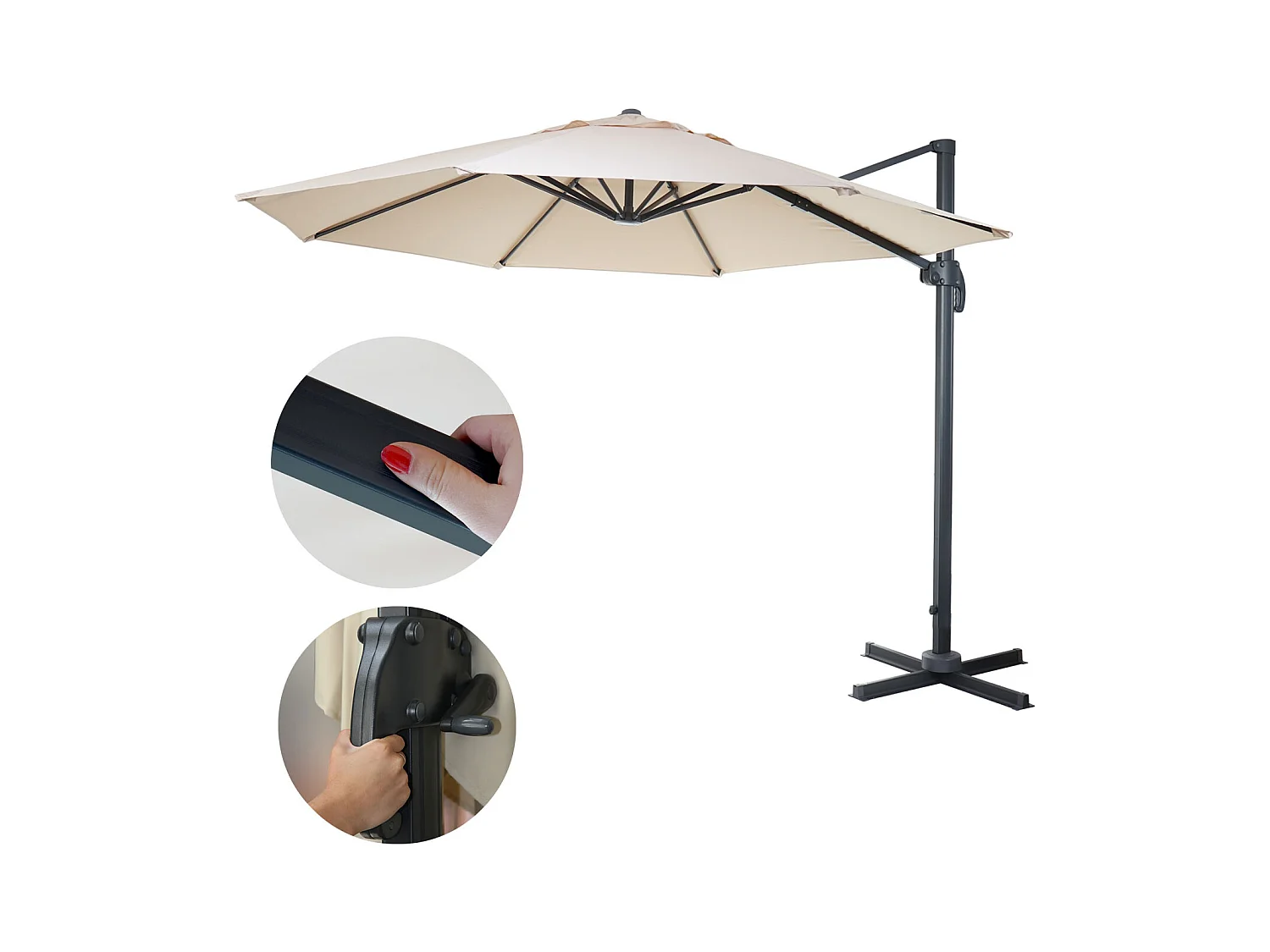 Parasol do świateł drogowych MCW-A96 I okrągły obrotowy,  kremowy bez stojaka, obrotowy