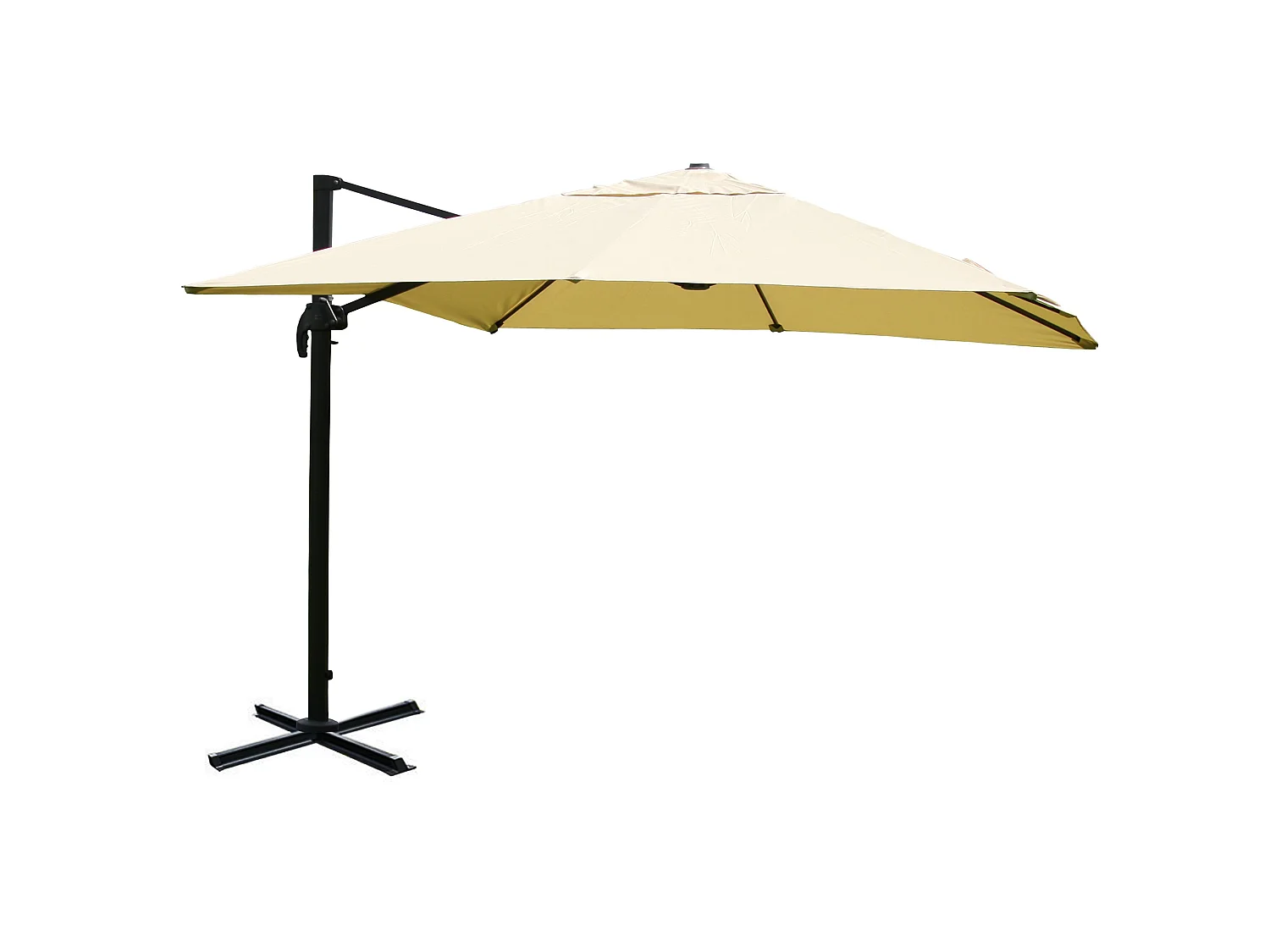 Ombrellone parasole decentrato MCW-A96 3x4m alluminio ~ avorio senza base