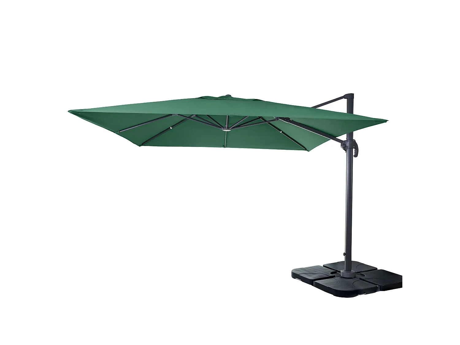 Zweefparasol MCW-A96 I draaibaar,  donkergroen met standaard, draaibaar
