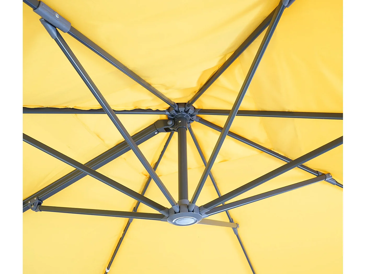 Zweefparasol MCW-A96 I draaibaar,  geel met voet