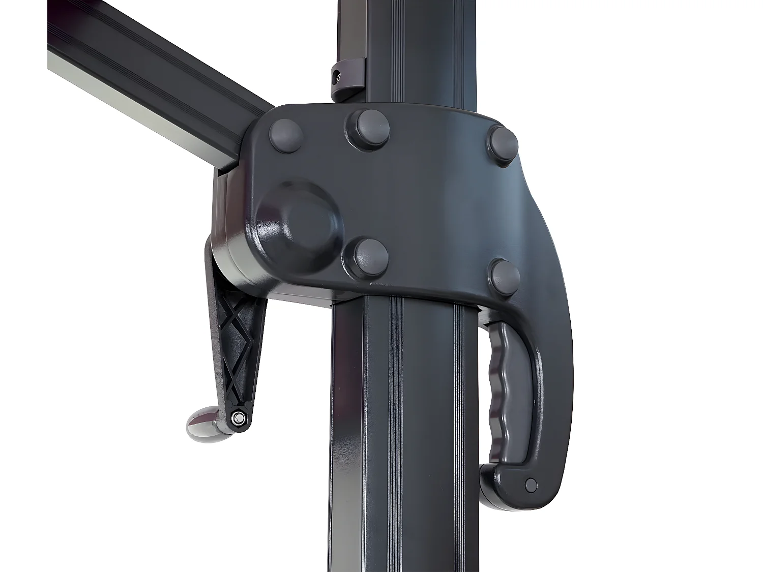 Ombrellone parasole decentrato MCW-A96 3x3m azzurro senza base