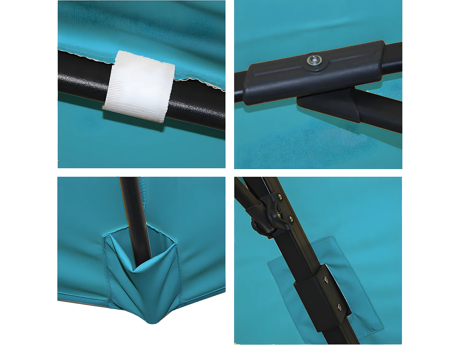 Ombrellone parasole decentrato MCW-A96 3x3m azzurro senza base