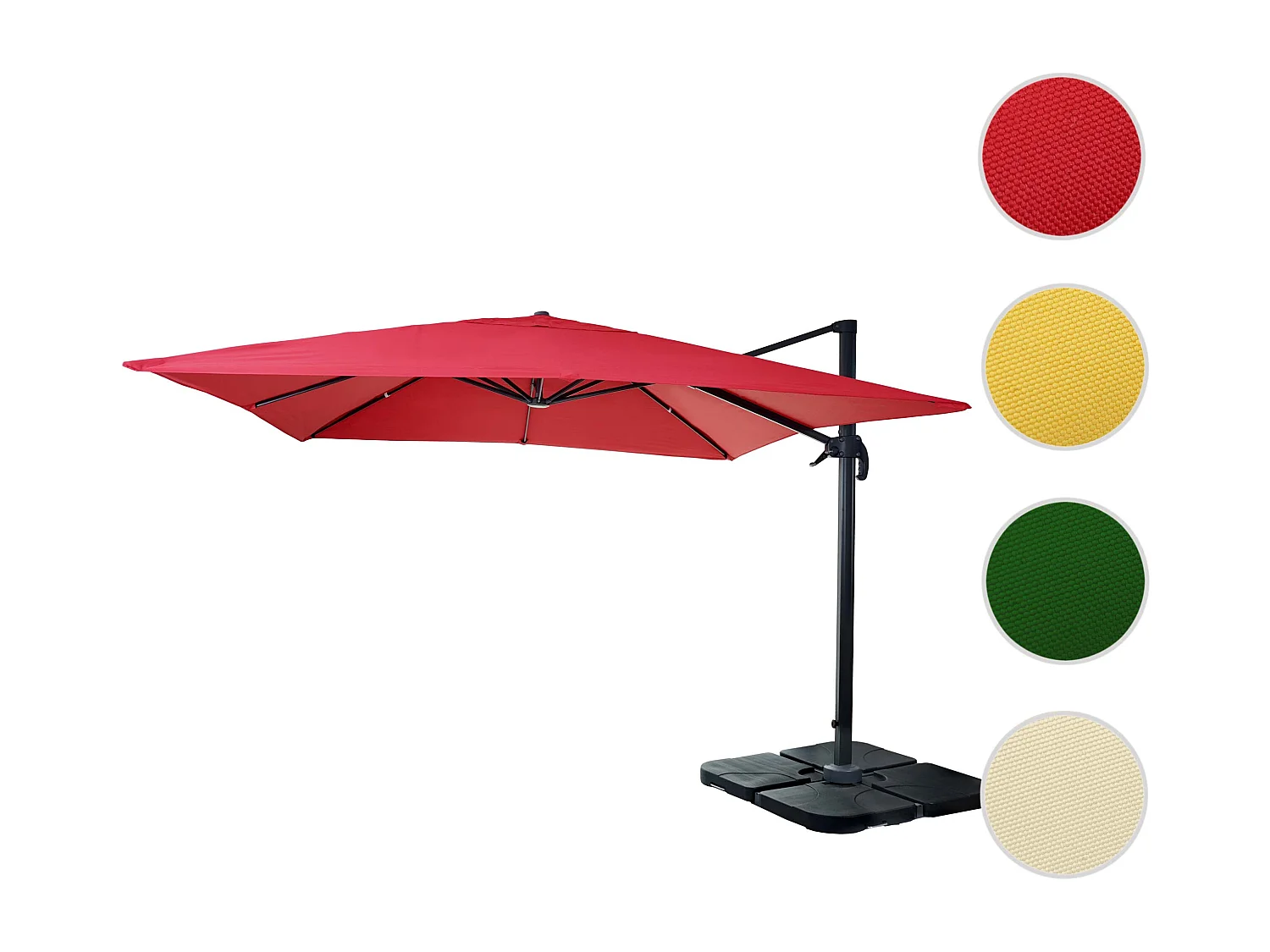 Ampelschirm MCW-A96 I, Rot mit Ständer