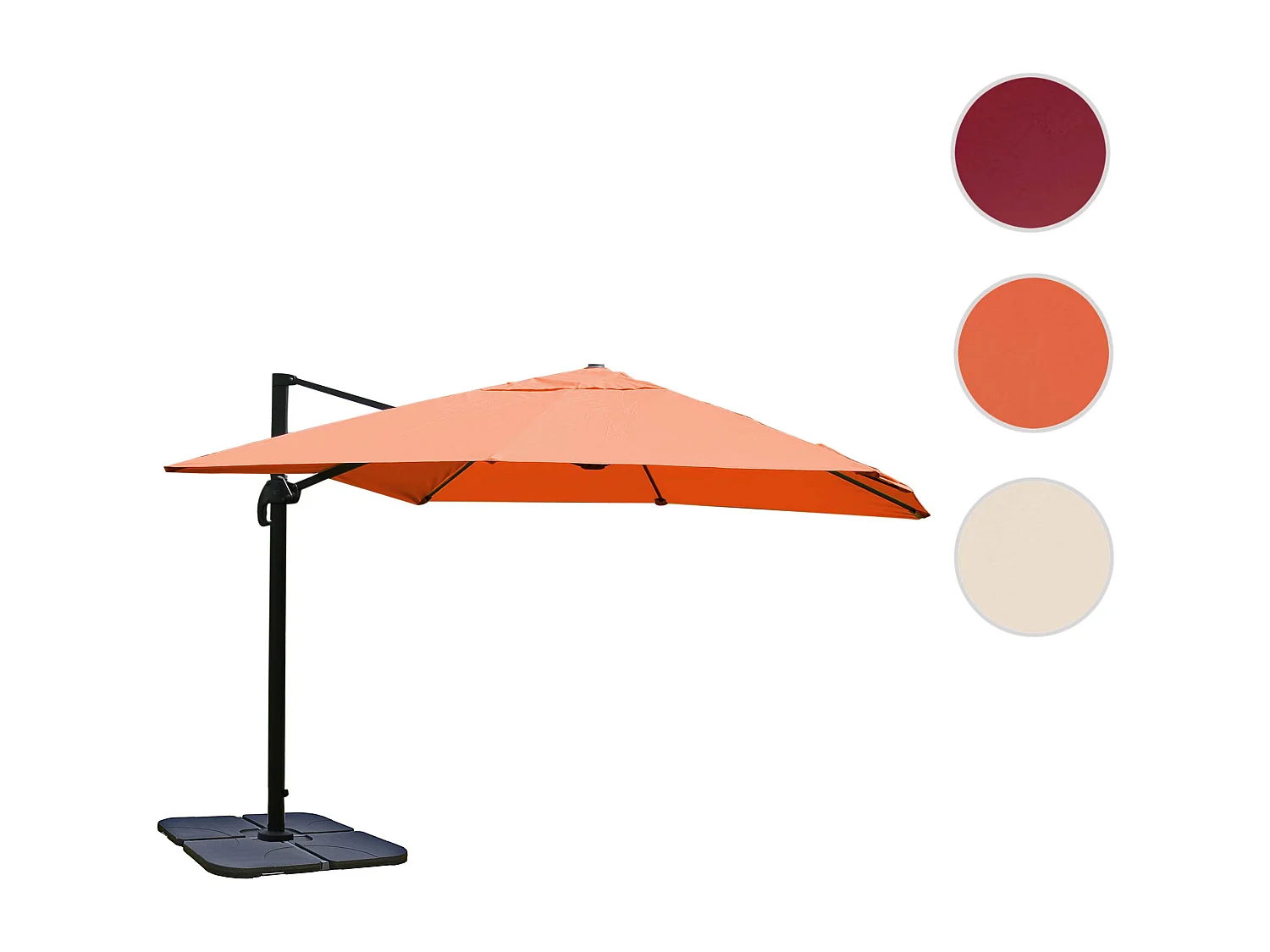 Zweefparasol MCW-A96 I,  terracotta met voet