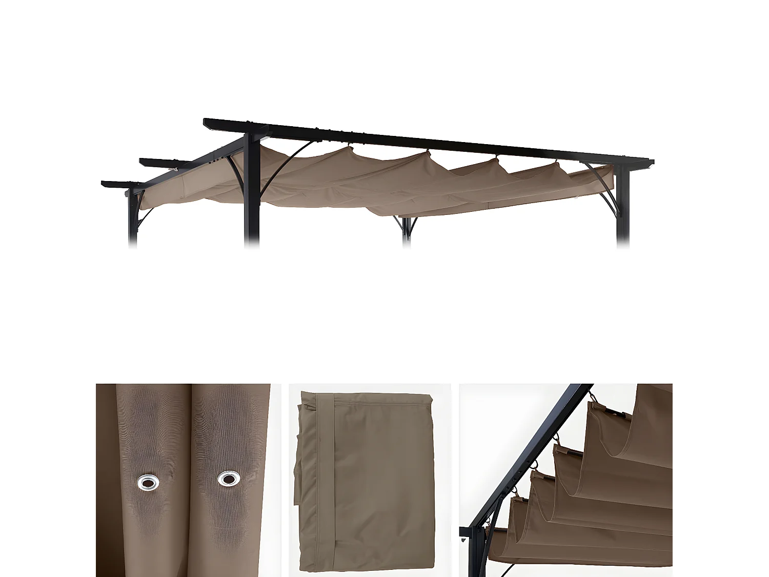 Wymienna pokrywa dachu pergoli MCW-C42,  taupe-brown