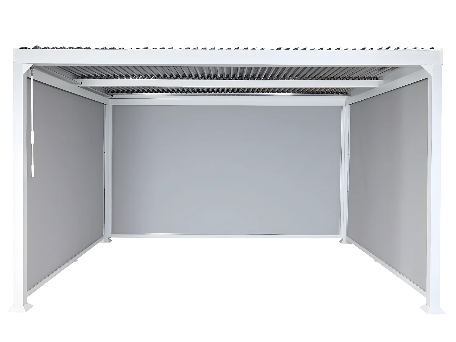 Pergola aluminiowa MCW-L41 z 3 ściankami bocznymi,  biały