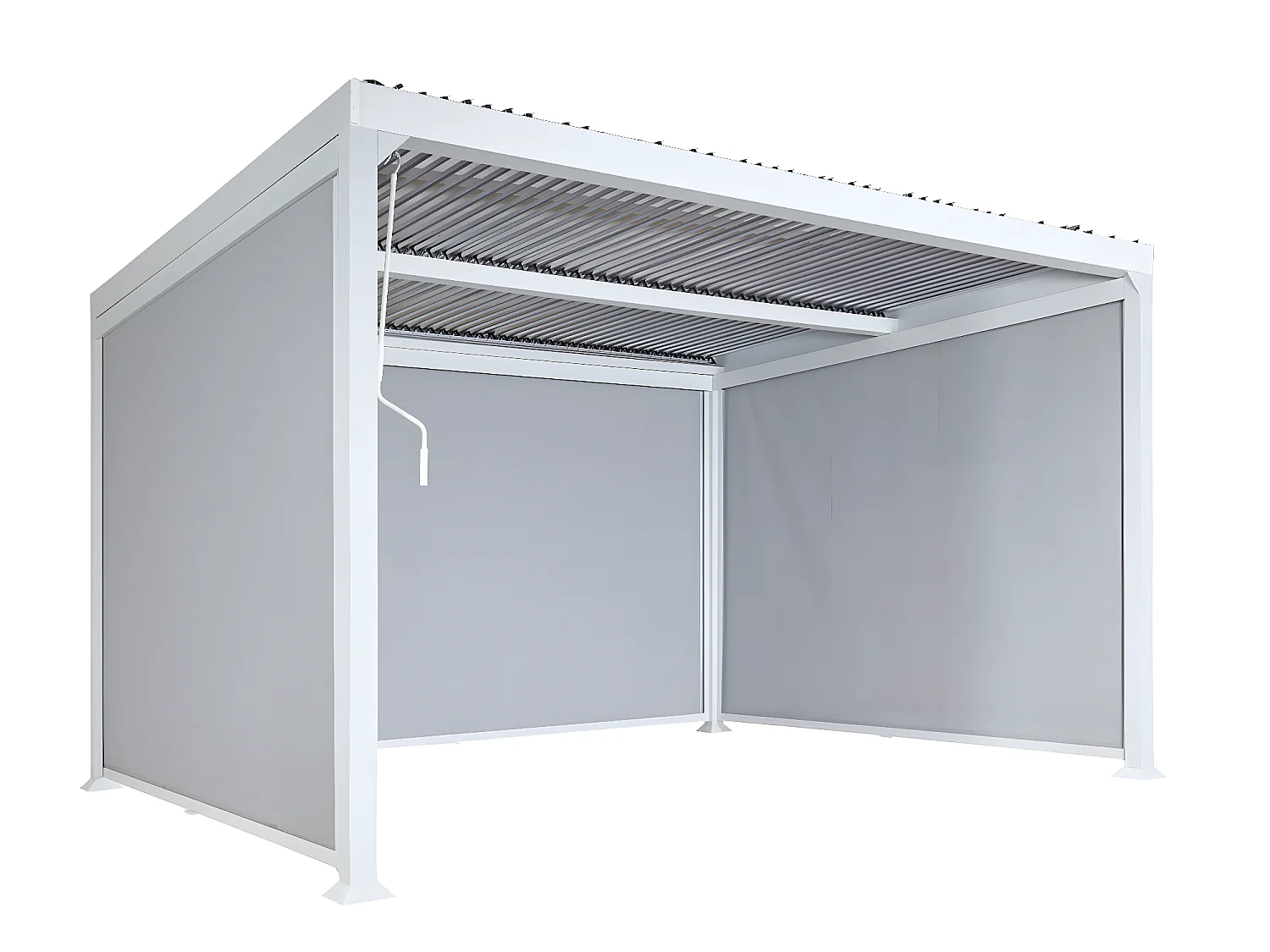 Pergola aluminiowa MCW-L41 z 3 ściankami bocznymi,  biały