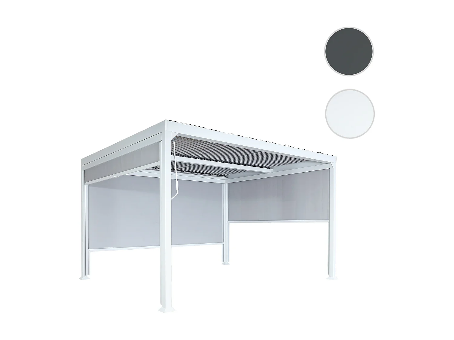 Pergola aluminiowa MCW-L41 z 3 ściankami bocznymi,  biały