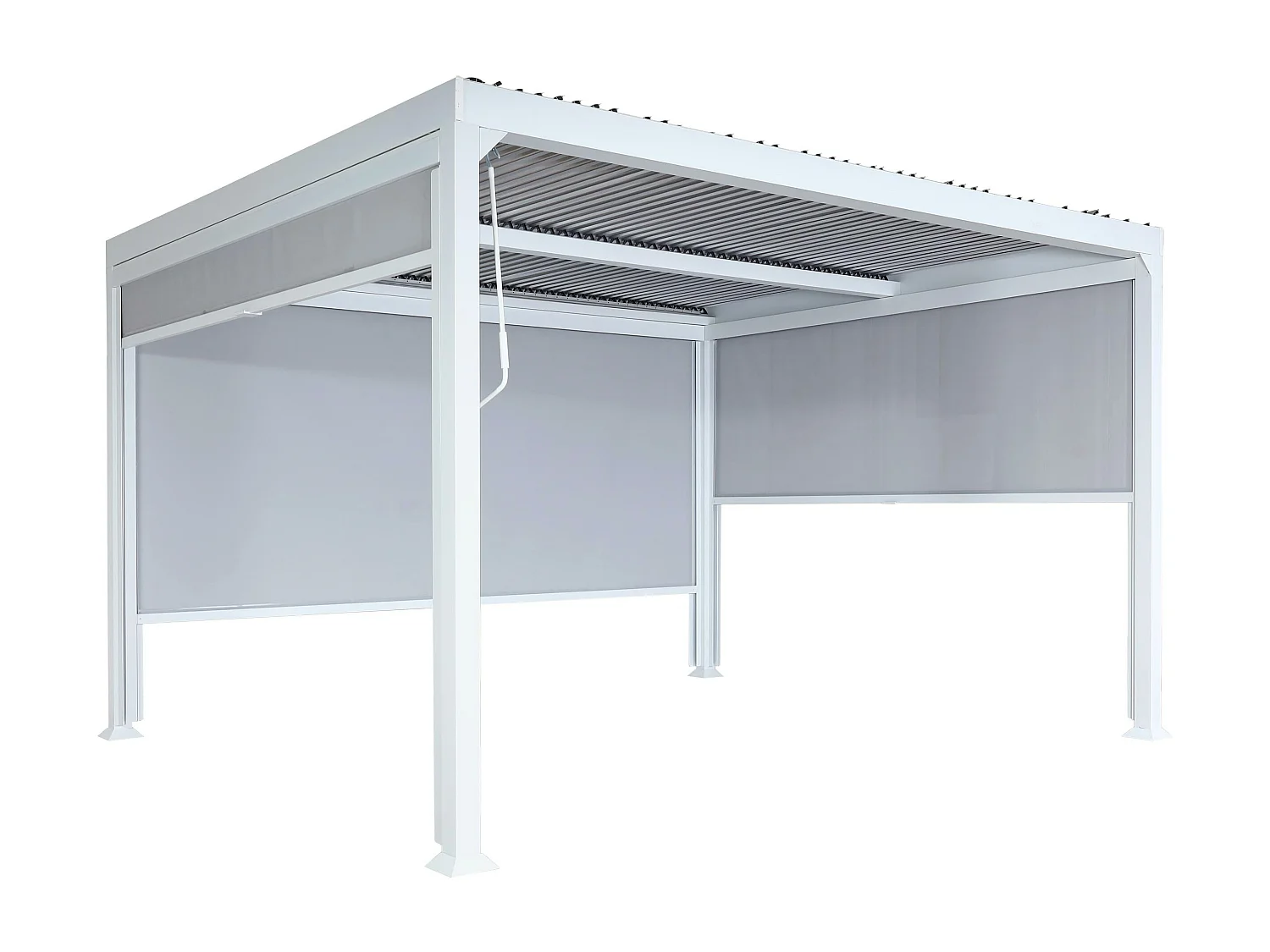 Pergola aluminiowa MCW-L41 z 3 ściankami bocznymi,  biały