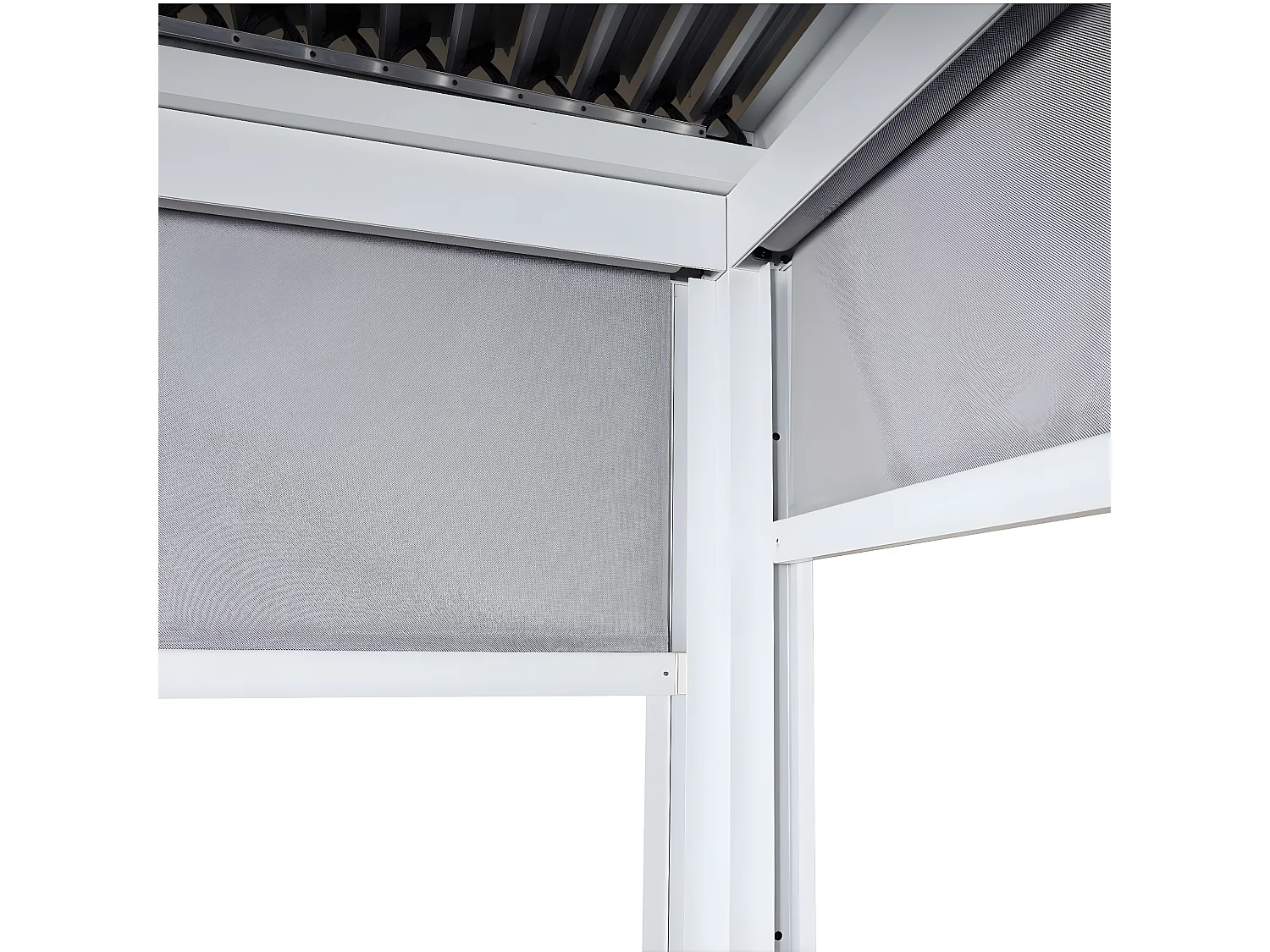 Pergola aluminiowa MCW-L41 z 3 ściankami bocznymi,  biały