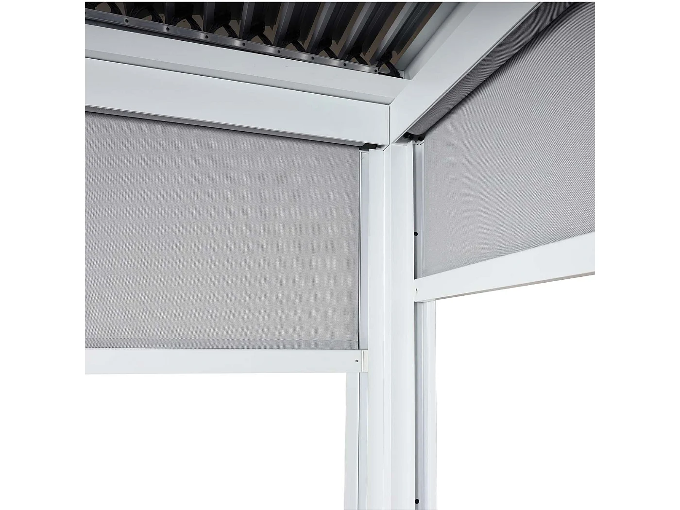 Aluminiumspergola MCW-L41 med 3 sidevægge,  hvid