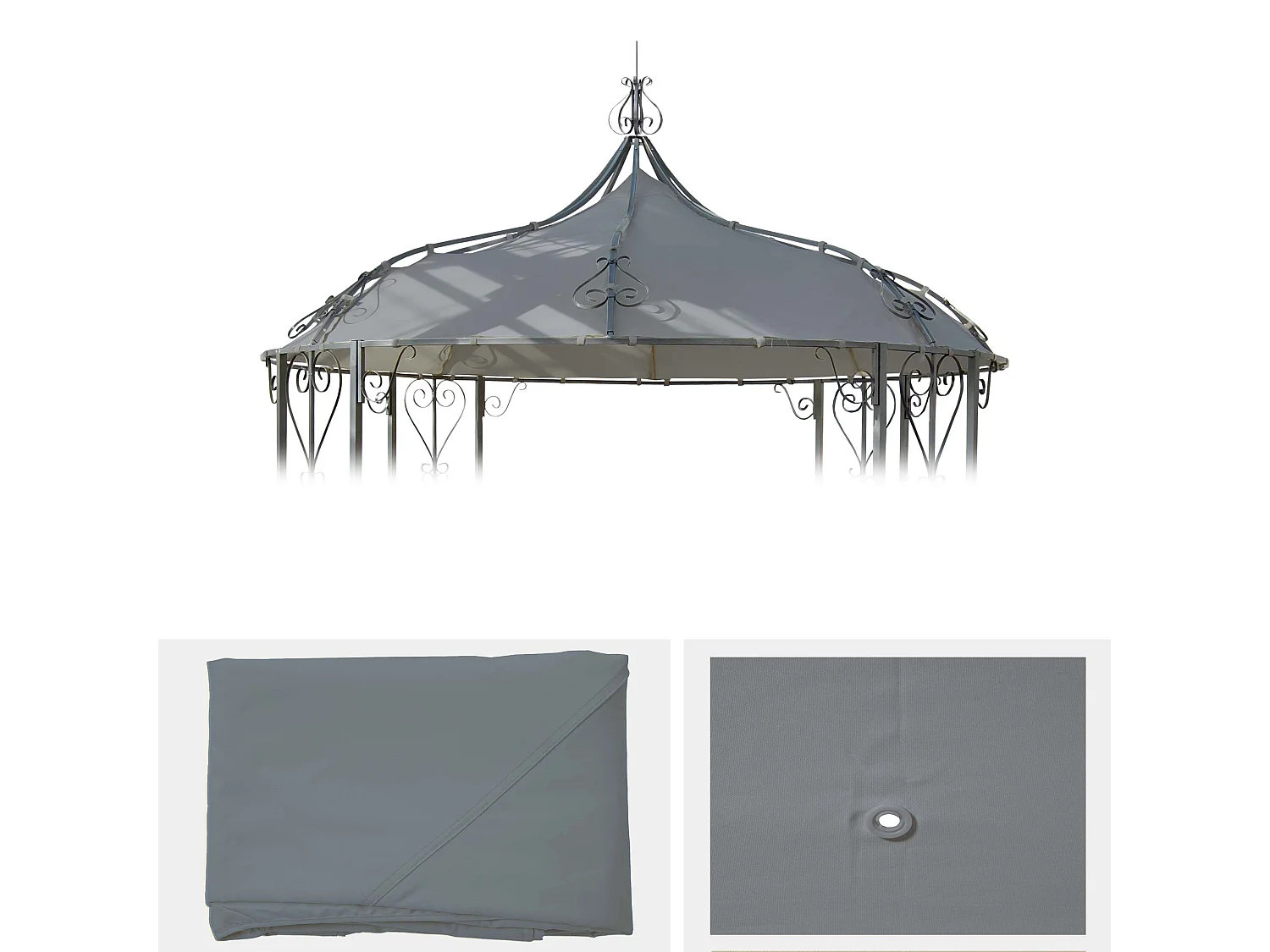 Vervangen overkapping voor pergola Cabrera,  lichtgrijs