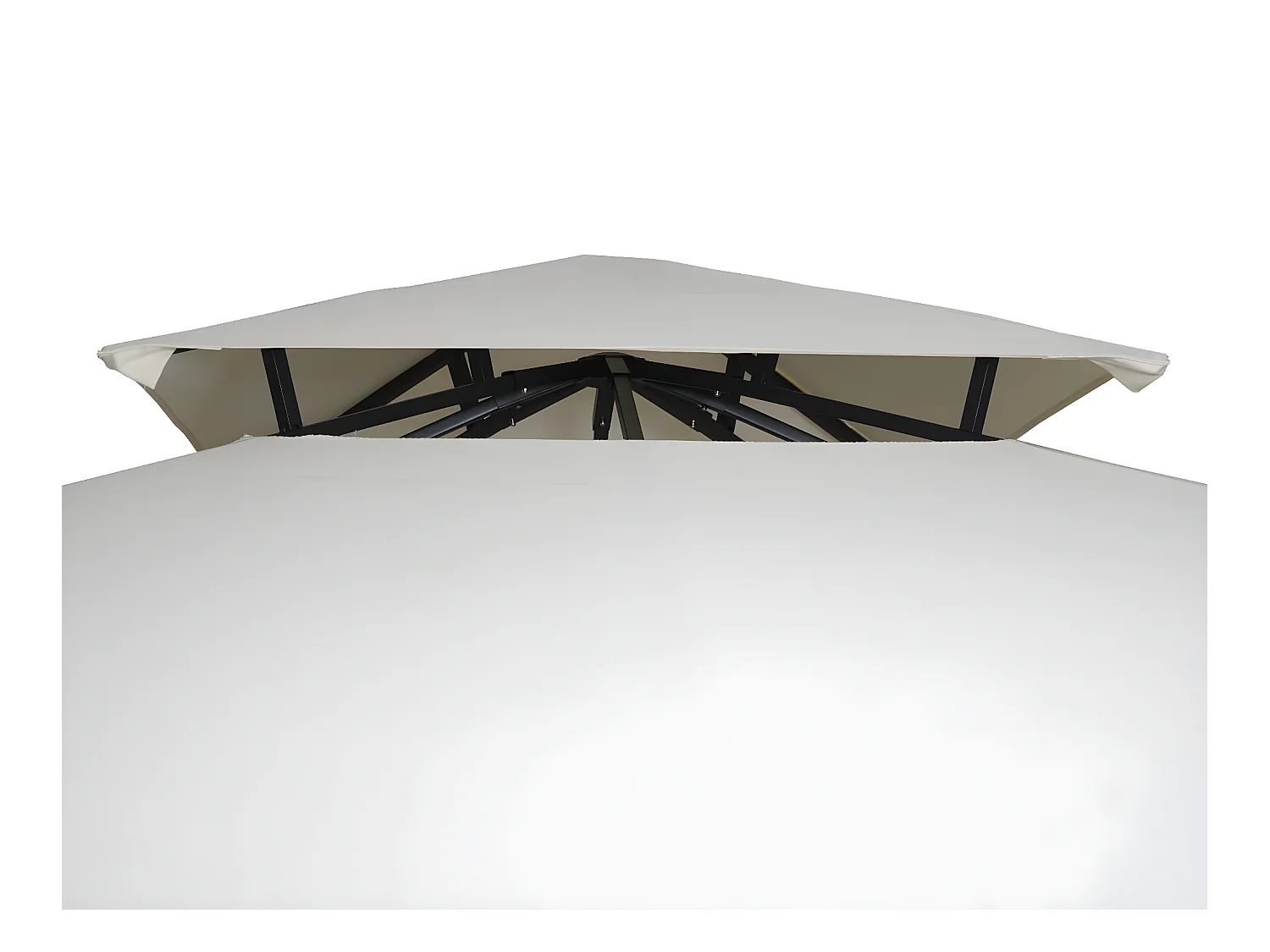 Pergola MCW-F94 staal + zijwand,  crème-beige