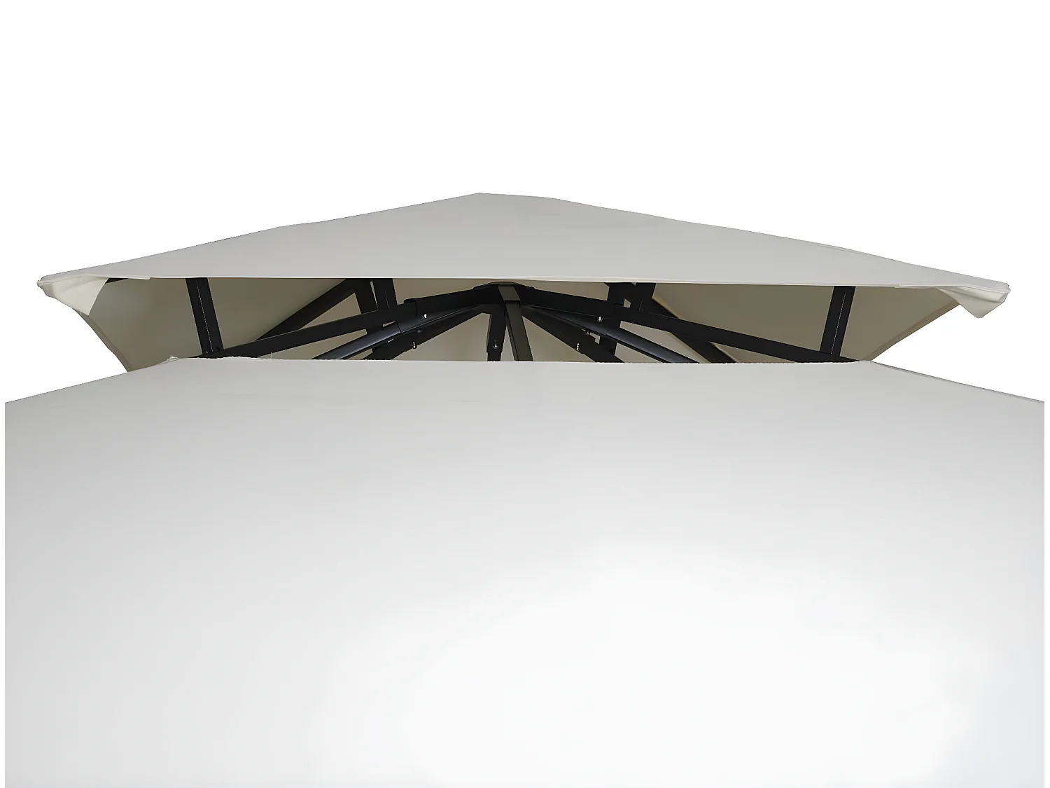 Pergola MCW-F94 stal + ściana boczna,  kremowo-beżowy