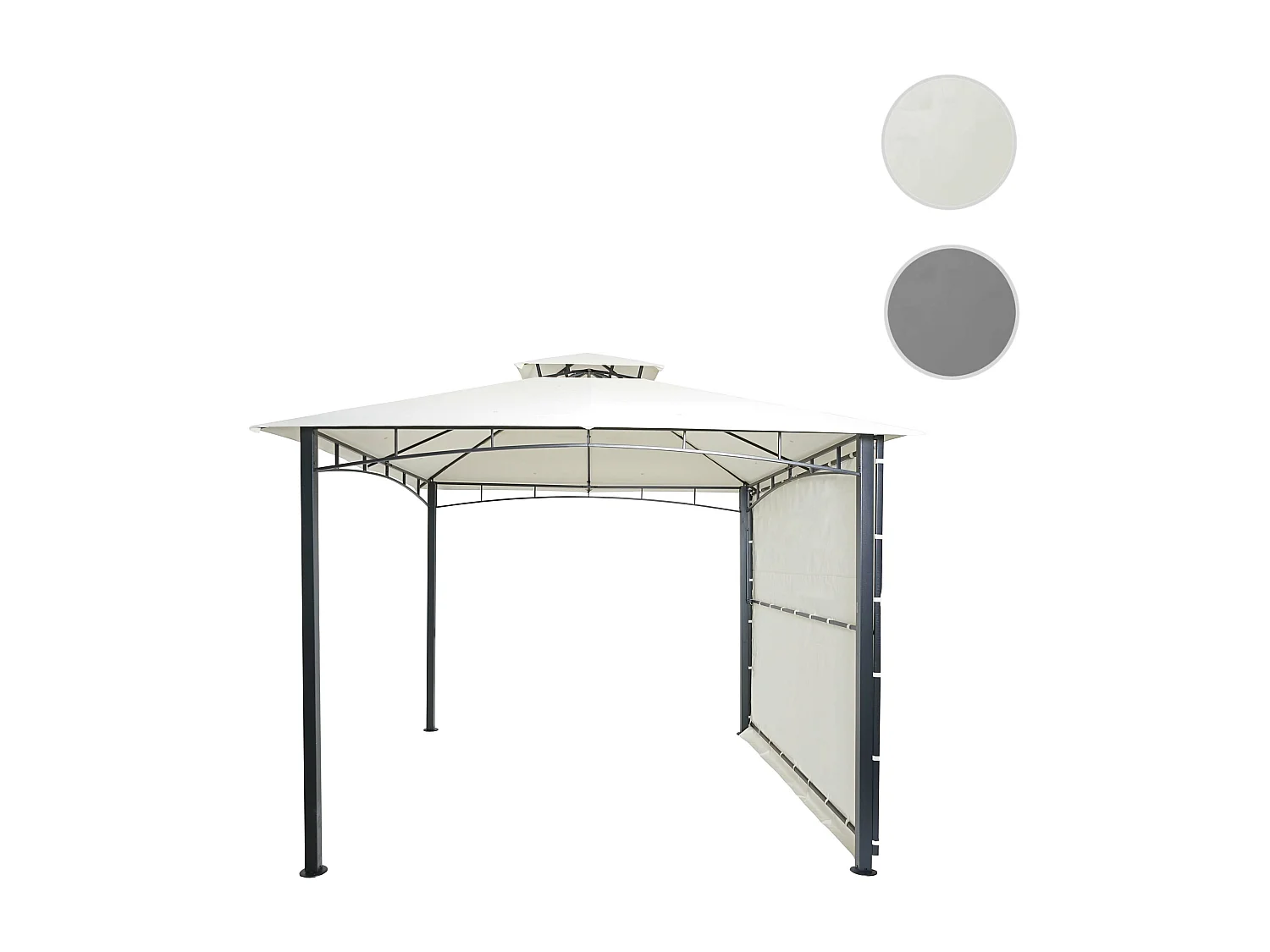 Pergola MCW-F94 stal + ściana boczna,  kremowo-beżowy