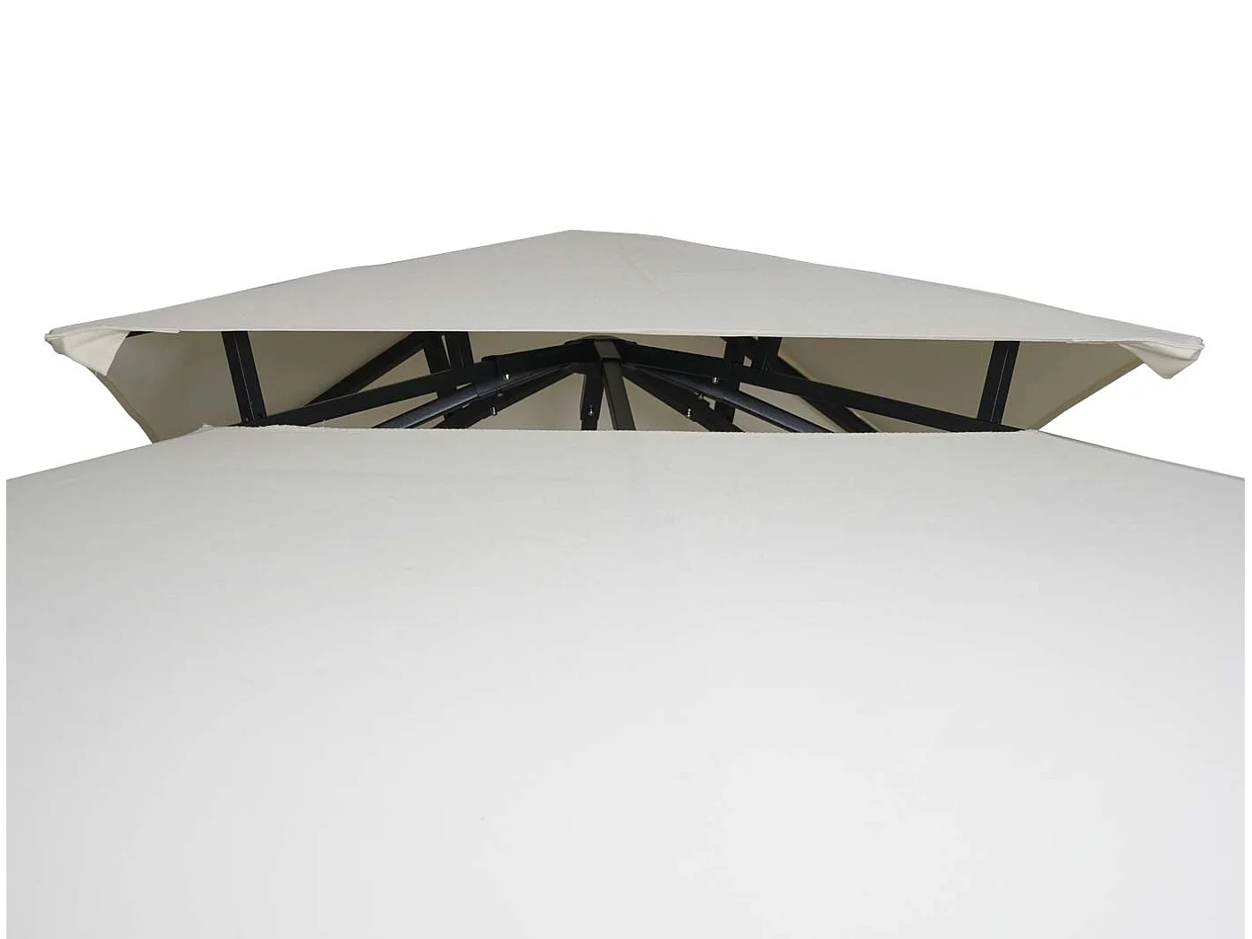 Gazebo pergola estensibile baldacchino moderno elegante giardino patio MCW-F94 acciaio poliestere 2,5x2,5m avorio